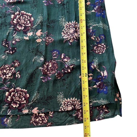 Free People Heartbeat Long Bell Sleeved Emerald Green Floral Tunic‎ Size XS Boho - Picture 6 of 16